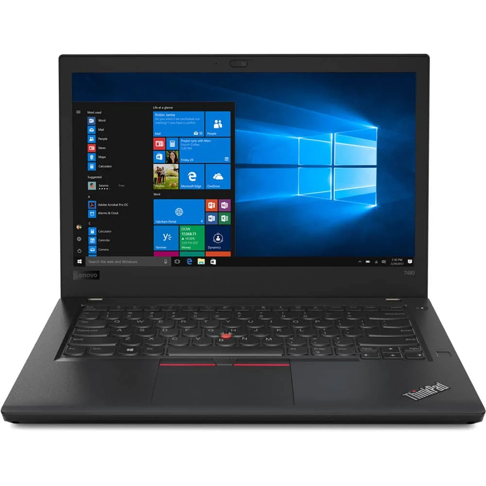 Close-up view of Lenovo ThinkPad T480 Laptop - Intel Core i5-8th Gen, 8GB RAM, 256GB SSD, 14 inches Touchscreen, Business Notebook
