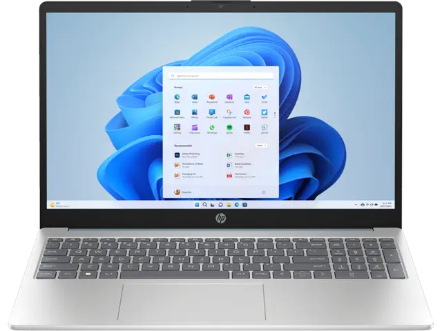 Close-up view of HP Laptop 15-fd0336nia - 13th Gen Intel i3-1315U, 4GB RAM, 256GB SSD, 15.6 inches FHD - Windows 11 Home (Lightweight & Efficient)