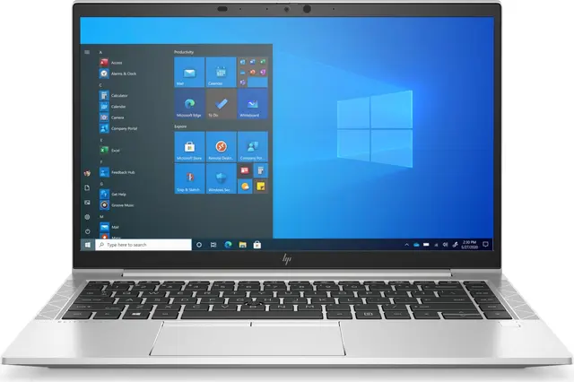 Close-up view of HP EliteBook 840 G8 - i5-1135G7, 8GB RAM, 512GB SSD, 14 inches FHD, Iris Xe, B&O Audio - Certified Refurbished Business Laptop (6 Month Warranty)