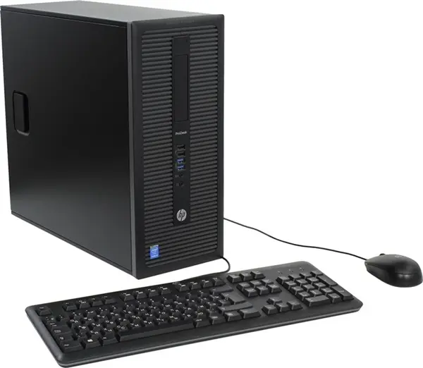 Close-up view of HP ProDesk 600 G1 Tower - i5-4590 3.2GHz, 4GB RAM, 500GB HDD, DVDRW - Business Desktop PC (1 Year Warranty)