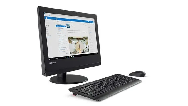 Close-up view of Lenovo V310z All-in-One PC | 19.5-inches HD | 7th Gen Intel i5 | 8GB RAM | 1TB HDD | DVD-RW | DOS | Keyboard & Mouse Included