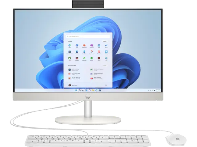 Close-up view of HP 24-cr0009l All-in-One PC (AV8L0PA) | 13th Gen i7-1355U | 16GB RAM | 512GB SSD | 23.8-inch FHD IPS | Iris Xe Graphics | Win 11 Pro