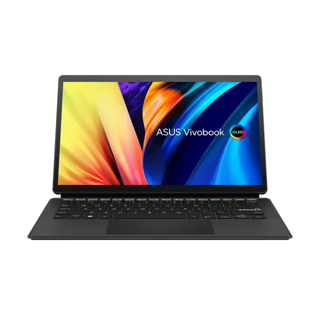 Close-up view of ASUS Vivobook 13 Slate – 13.3-inch FHD OLED 2-in-1 Laptop | Intel Pentium Silver N6000 | 8GB RAM | 256GB SSD | 13MP Camera | Win 11