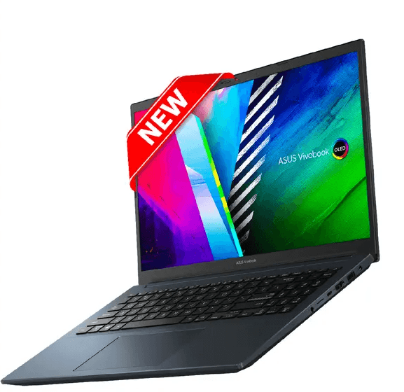 Close-up view of ASUS VivoBook Pro 15-K3500 - 15.6-inch FHD OLED Laptop (i7-11370H, 8GB RAM, 512GB SSD+32GB Optane, GTX 1650 Max-Q) - Quiet Blue