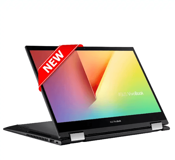 Close-up view of ASUS VivoBook Flip 14-TP470E - 14-inches FHD Touch 2-in-1 Laptop (i7-1165G7, 16GB RAM, 512GB SSD) - Win11, Indie Black